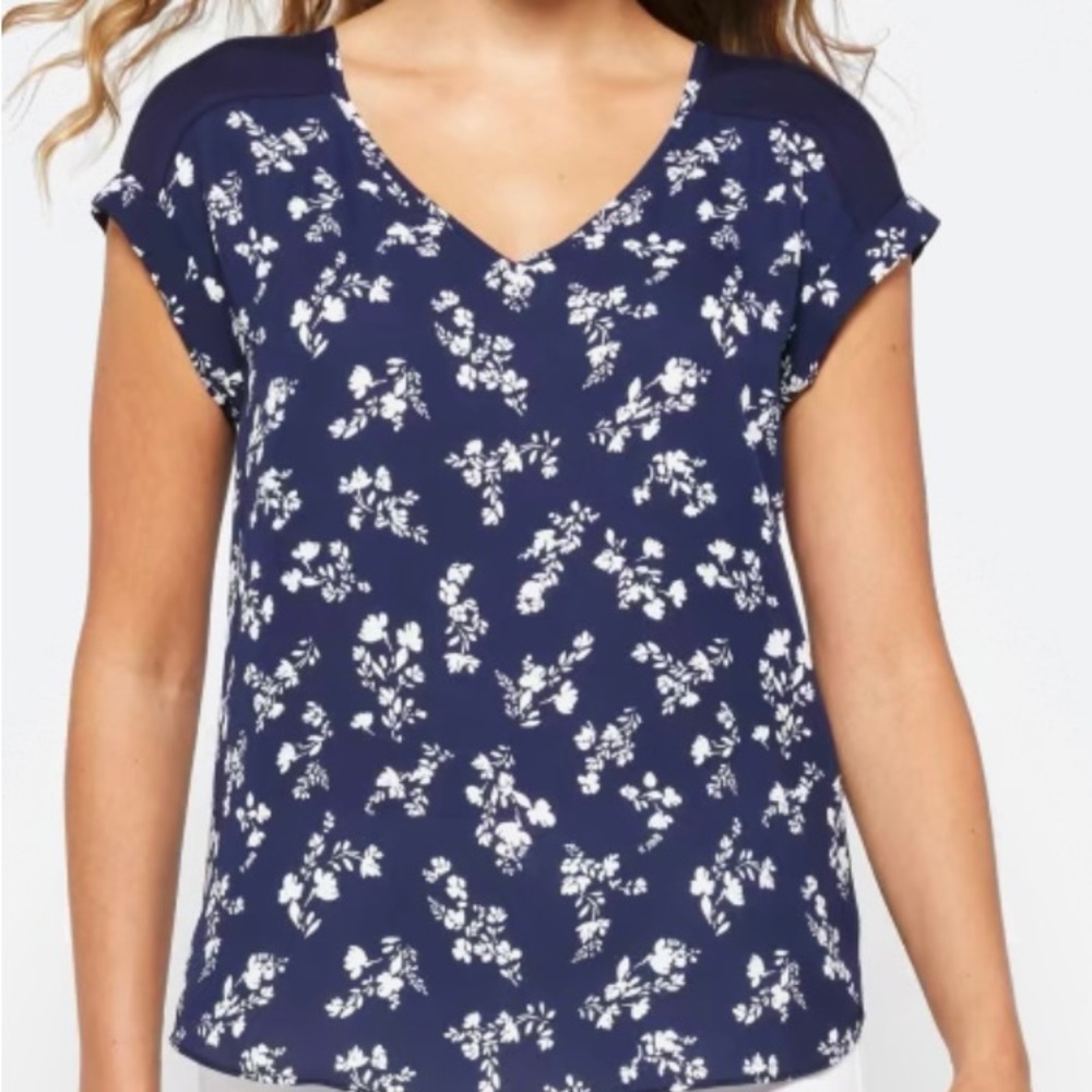 Fortune + Ivy Jianna Back Mixed Blouse